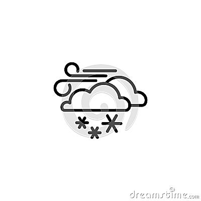 Icon. Wind, clouds and snow Vector Illustration