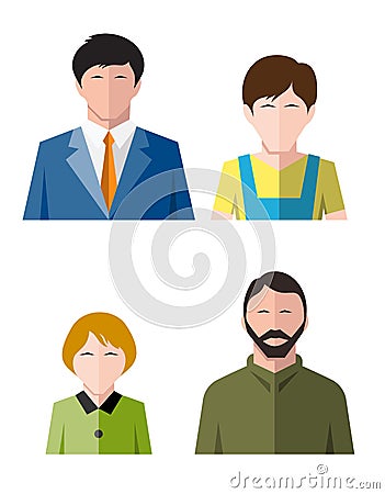 Icon worker flat style Vector Illustration