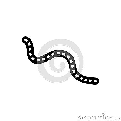 Black line icon for Worm, earthworm and creep Vector Illustration