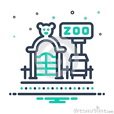 Mix icon for Zoo, menagerie and garden Stock Photo