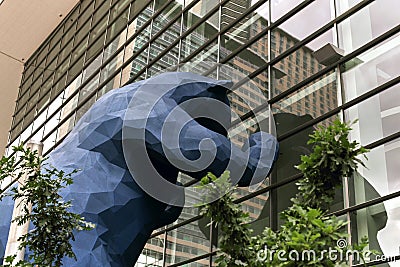 Huge Blue Bear at the Colorado Convention Center Editorial Stock Photo