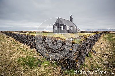 Iconic Budir church of Iceland Stock Photo