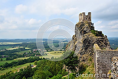 Iconic castle of Trosky in the Bohemian Paradise Stock Photo