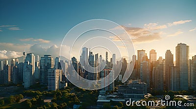 Iconic city skyline featuring upscale condominiums and penthouses Stock Photo