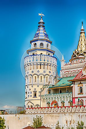 The iconic complex Izmailovskiy Kremlin in Moscow, Russia Stock Photo