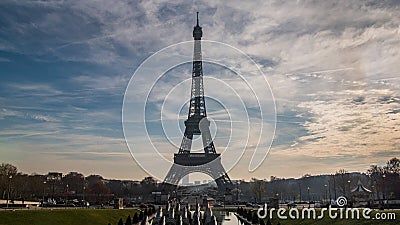 The iconic Eiffel tower in Paris, France Stock Photo