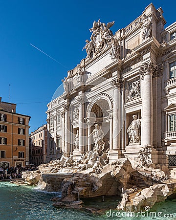 Iconic famous Trevi Fountain Editorial Stock Photo