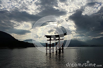 The iconic gate of Shinto shrine in Miyajima. It`s close to Itsu Stock Photo