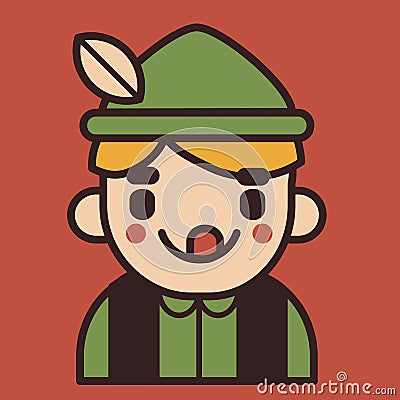 Iconic German Boy Mascot Vector Illustration