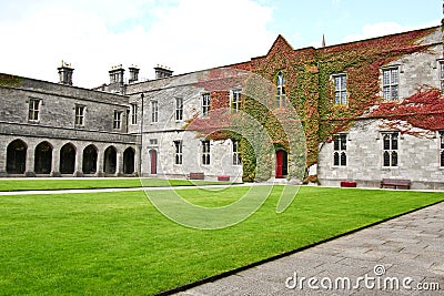 Iconic historic Quadrangle at NUI Galway, Ireland Stock Photo