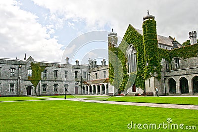 Iconic historic Quadrangle at NUI Galway, Ireland Editorial Stock Photo