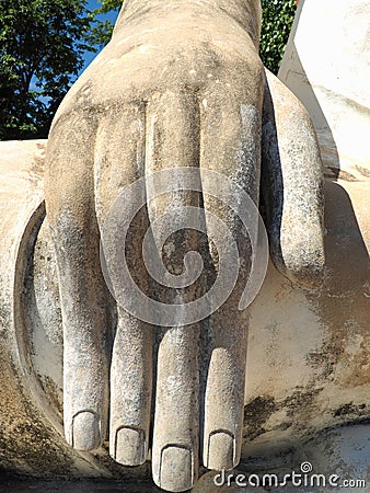 Iconic image of Buddha's right hand Stock Photo