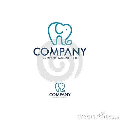 Creative Elephant Dental Clinic Logo Vector Illustration