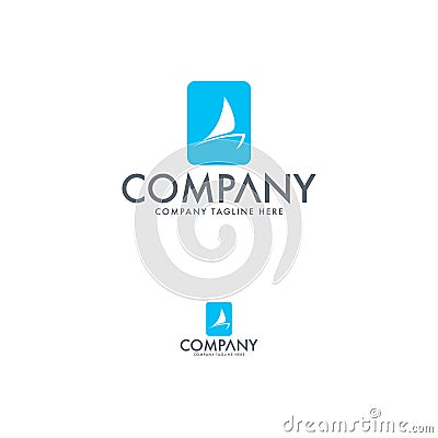 Modern Yachting Logo Design Template Vector Illustration