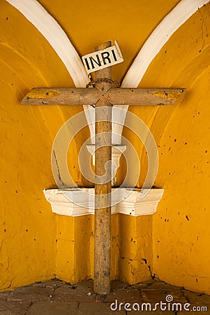 Iconic photo. Symbolic image of Jesus crucifixion. Catholicism in Guatemala, central America. Stock Photo