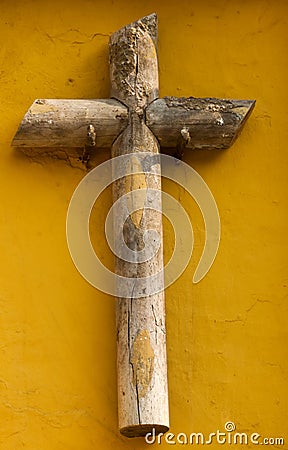 Iconic photo. Symbolic image of Jesus crucifixion. Catholicism in Guatemala, central America. Stock Photo