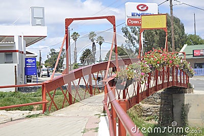 The `Rooi Bruggie` bridge in Willowmore Editorial Stock Photo