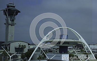 Iconic Space-Age Building at Los Angeles International Airport Editorial Stock Photo
