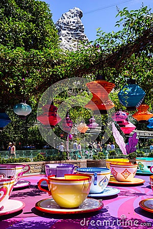 Spinning Tea Cups Disneyland Editorial Stock Photo