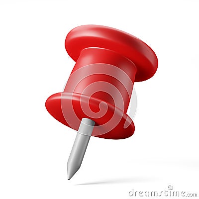 iconic thumb push notes pin 3d illustration rendering icon isolated Cartoon Illustration