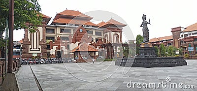 Iconic traditional market in the center of Denpasar, Bali, Indonesia. Editorial Stock Photo