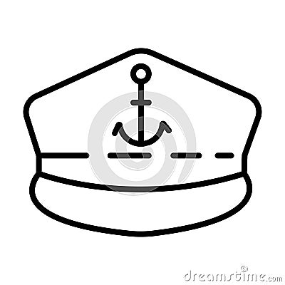 Icono plano Captain en gorra capitan azul en fondo blanco Stock Photo