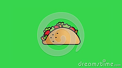Animación De Iconos De Tacos Almacen De Video - Vídeo de almuerzo,  delicioso: 224025847
