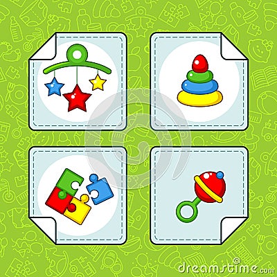 Icons for the baby part 1 Vector Illustration