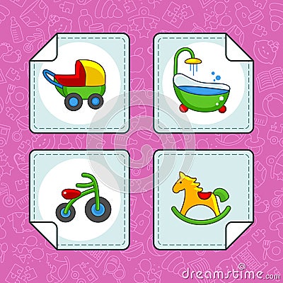 Icons for the baby part 3 Vector Illustration