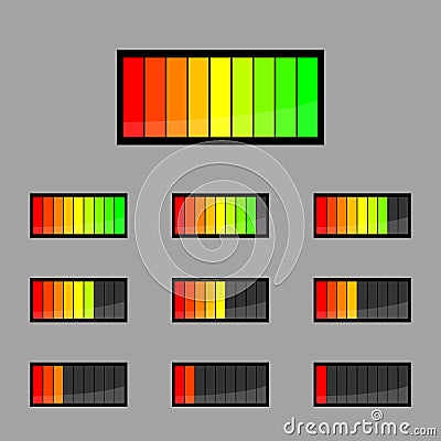 Icons Battery Vector Illustration