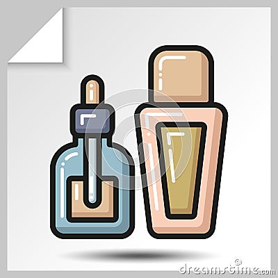 Icons of beauty cosmetics_19 Vector Illustration