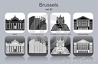 Icons of Brussels Vector Illustration