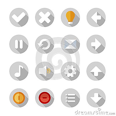 Icons or buttons set for phone application. Vector Illustration