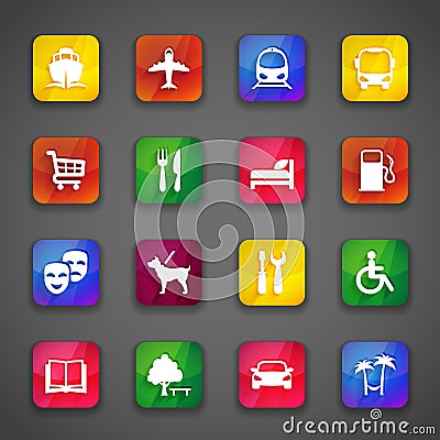 Icons on buttons Vector Illustration