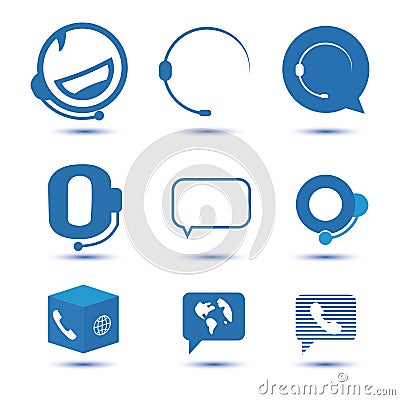 Icons for call center or hotline, support symbol in vector Vector Illustration