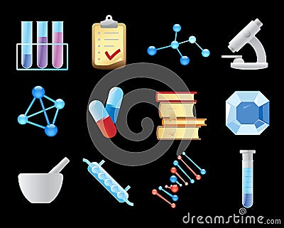 Icons for chemistry Vector Illustration