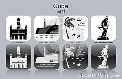 Icons of Cuba Vector Illustration