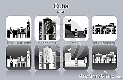 Icons of Cuba Vector Illustration