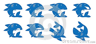 Icons depicting fish emotions Stock Photo