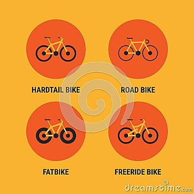 Icons Different Bicycle Bikes Option 2 Vector Illustration