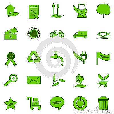 Icons ecology. Vector Illustration