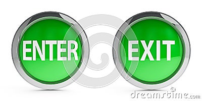 Icons enter & exit with highlight Stock Photo