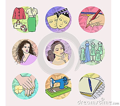 Icons of fashion design Vector Illustration