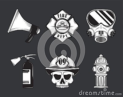 icons fire dept Vector Illustration