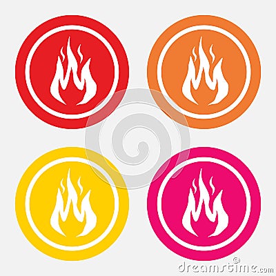 Icons fire, heat, ignition Stock Photo