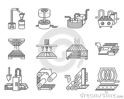 Icons for food processing industry Stock Photo