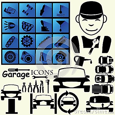 Icons for garage patr2 Vector Illustration