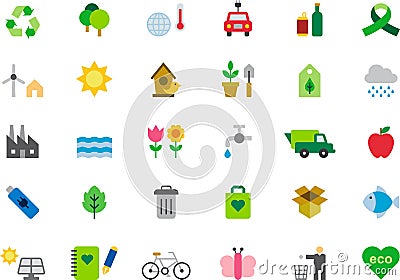 Icons about green issues Vector Illustration