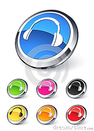 Icons headphone music Vector Illustration