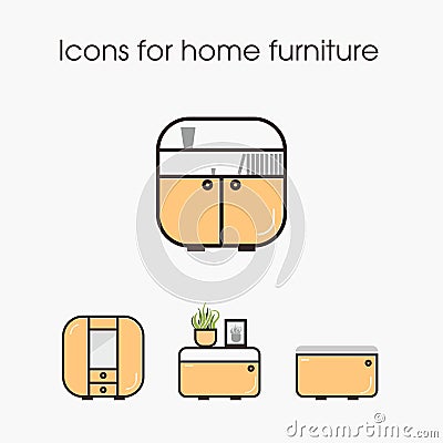 Icons for home furniture Stock Photo